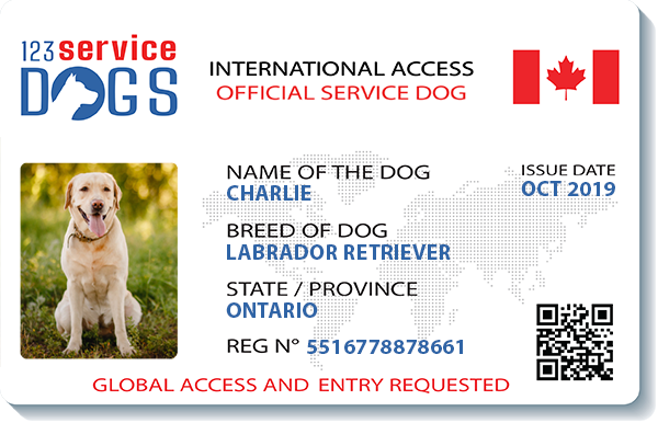 service dog registration Canada